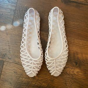💥 American Apparel white jelly flats